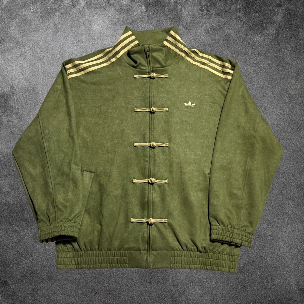 Adidas Originals CTT 3.1 Soft Track Jacket Mens XL Frog Button Suede Olive NWT